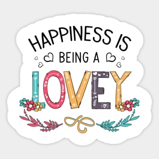 Happiness Is Being A Lovey Wildflowers Valentines Mothers Day Sticker